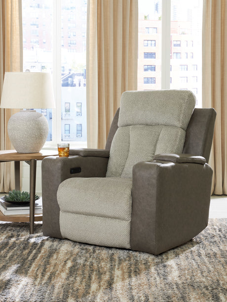 WhipLash Sisal Power Recliner by Ashley at Eve Furniture