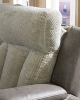 WhipLash Sisal Power Reclining Loveseat with Console by Ashley at Eve Furniture