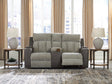 WhipLash Sisal Power Reclining Loveseat with Console by Ashley at Eve Furniture