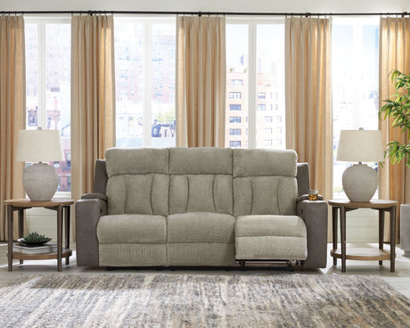 WhipLash Sisal Power Reclining Sofa and Loveseat by Ashley at Eve Furniture