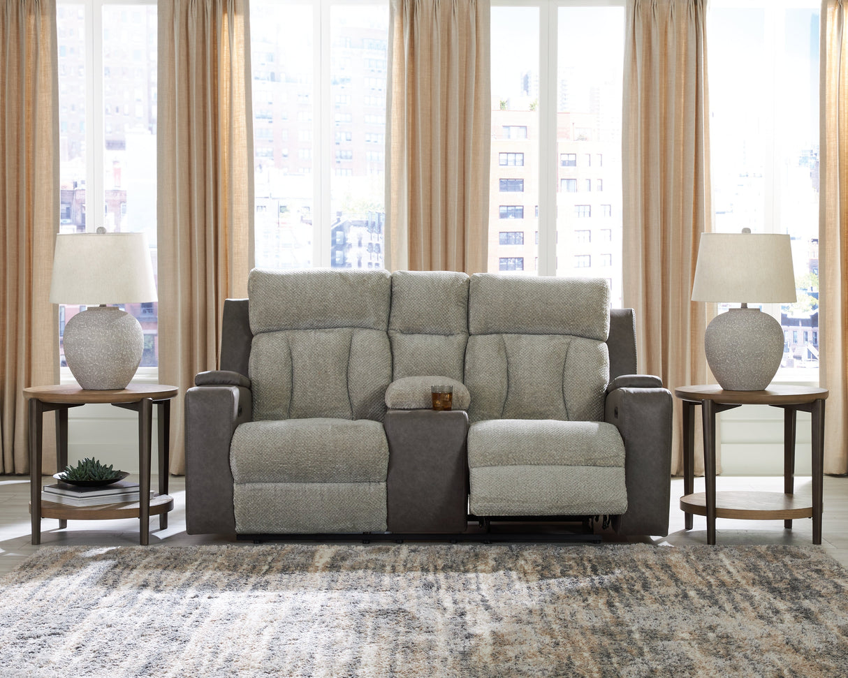 WhipLash Sisal Power Reclining Sofa and Loveseat by Ashley at Eve Furniture