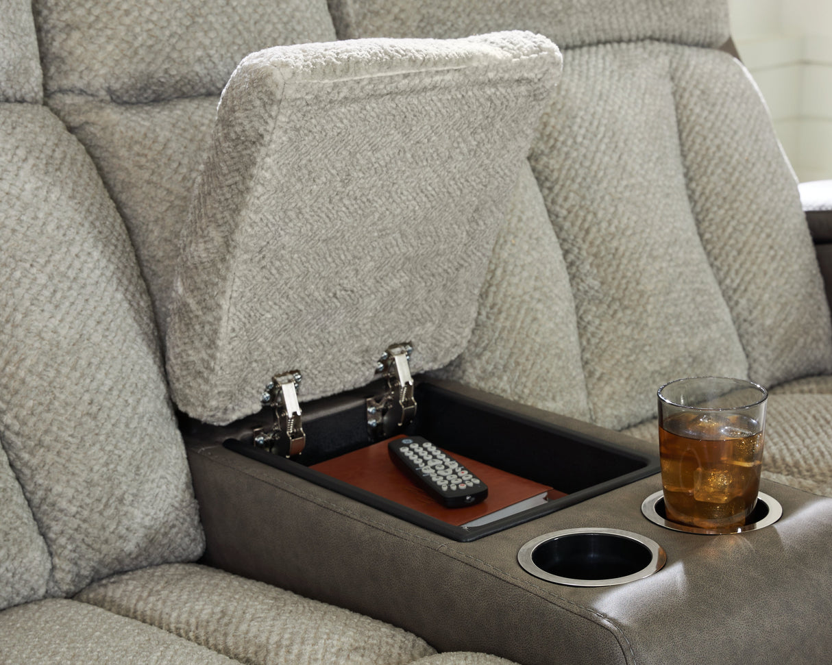 WhipLash Sisal Power Reclining Sofa and Loveseat by Ashley at Eve Furniture