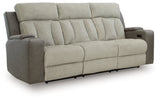 WhipLash Sisal Power Reclining Sofa and Loveseat by Ashley at Eve Furniture