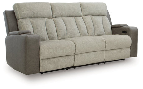 WhipLash Sisal Power Reclining Sofa by Ashley at Eve Furniture