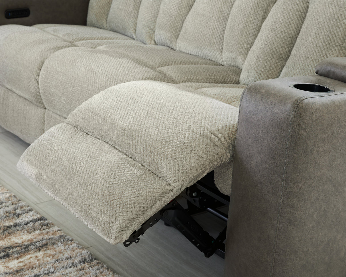 WhipLash Sisal Power Reclining Sofa by Ashley at Eve Furniture