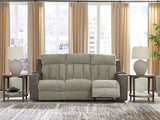 WhipLash Sisal Power Reclining Sofa by Ashley at Eve Furniture