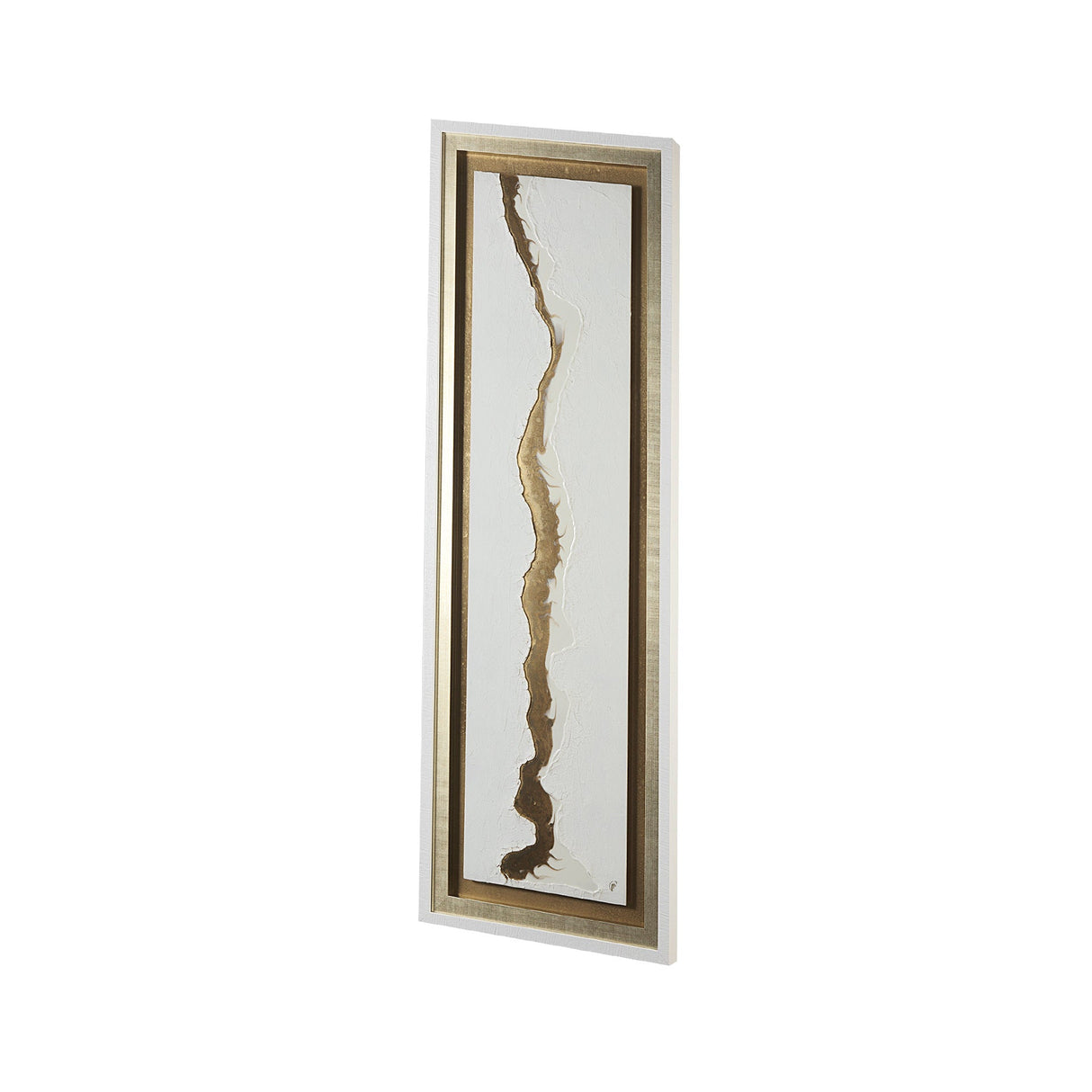 White and Gold river by Studio M a Framed Art Print Matted under Glass by Mercana at Eve Furniture