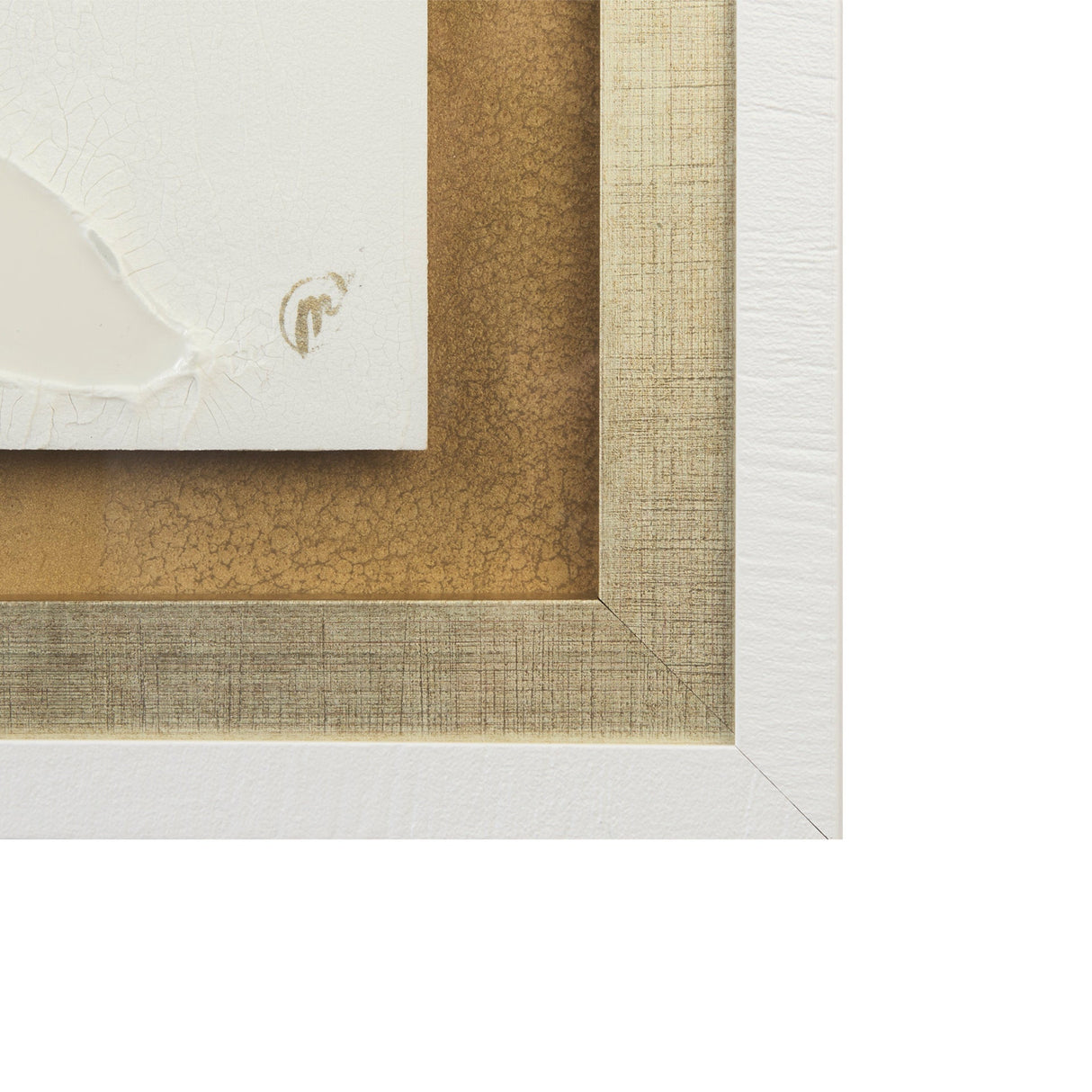 White and Gold river by Studio M a Framed Art Print Matted under Glass by Mercana at Eve Furniture