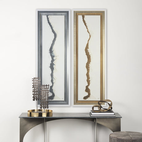 White and Silver River by Studio M a Framed Art Print Matted under Glass by Mercana at Eve Furniture