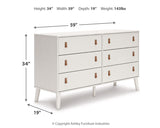 Aprilyn Full Bookcase Bed with Dresser and 2 Nightstands in White