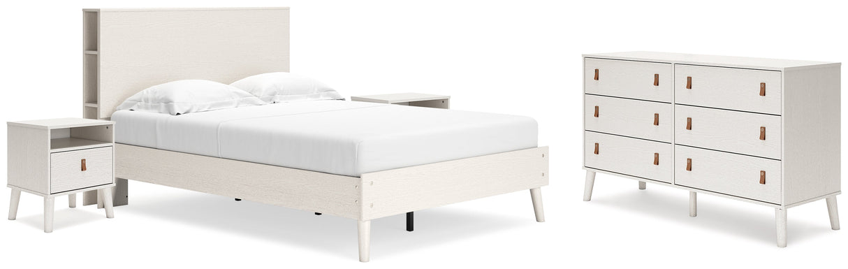 Aprilyn Full Bookcase Bed with Dresser and 2 Nightstands in White