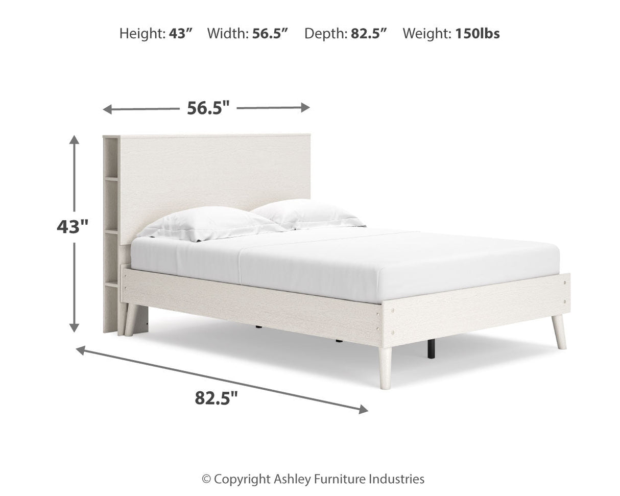 Aprilyn Full Bookcase Bed with Dresser and 2 Nightstands in White