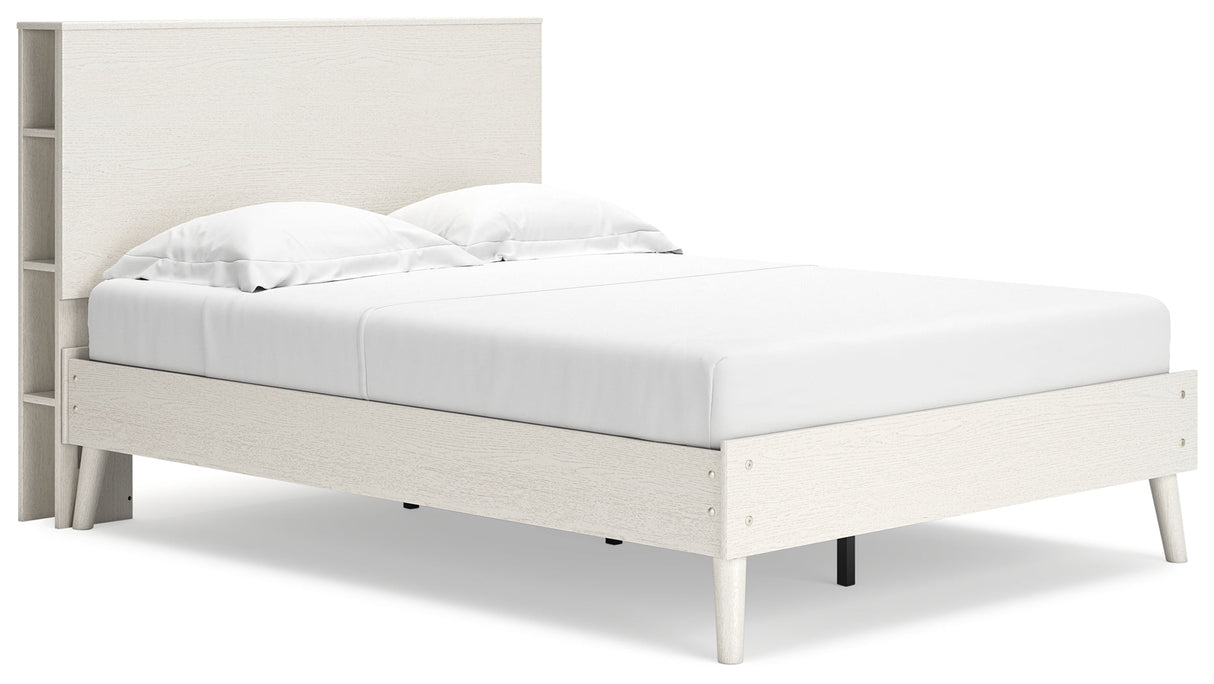 Aprilyn Full Bookcase Bed with Dresser and 2 Nightstands in White