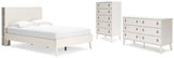 Aprilyn Full Bookcase Bed with Dresser and Chest in White