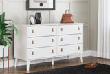 Aprilyn Full Bookcase Bed with Dresser and Chest in White