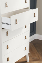 Aprilyn Full Bookcase Bed with Dresser and Chest in White