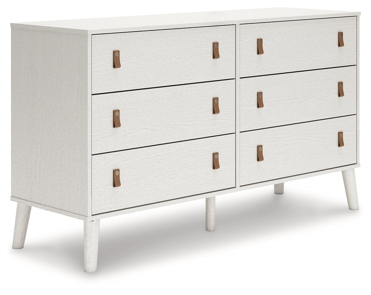 Aprilyn Full Bookcase Bed with Dresser and Chest in White