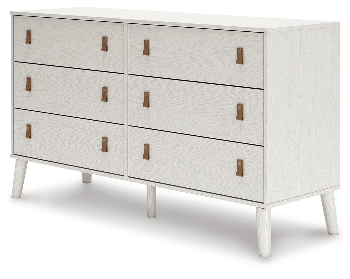 Aprilyn Full Bookcase Bed with Dresser in White