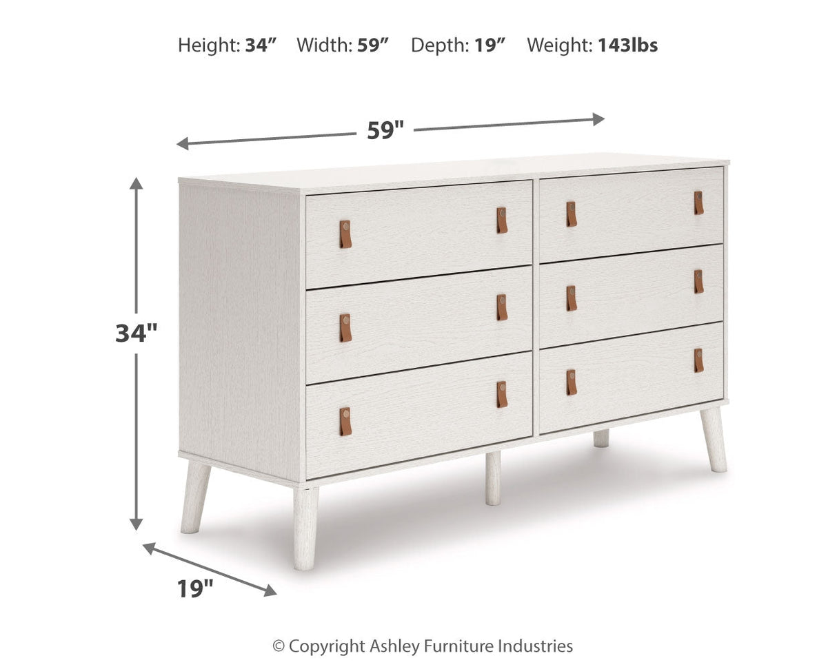 Aprilyn Full Bookcase Bed with Dresser in White