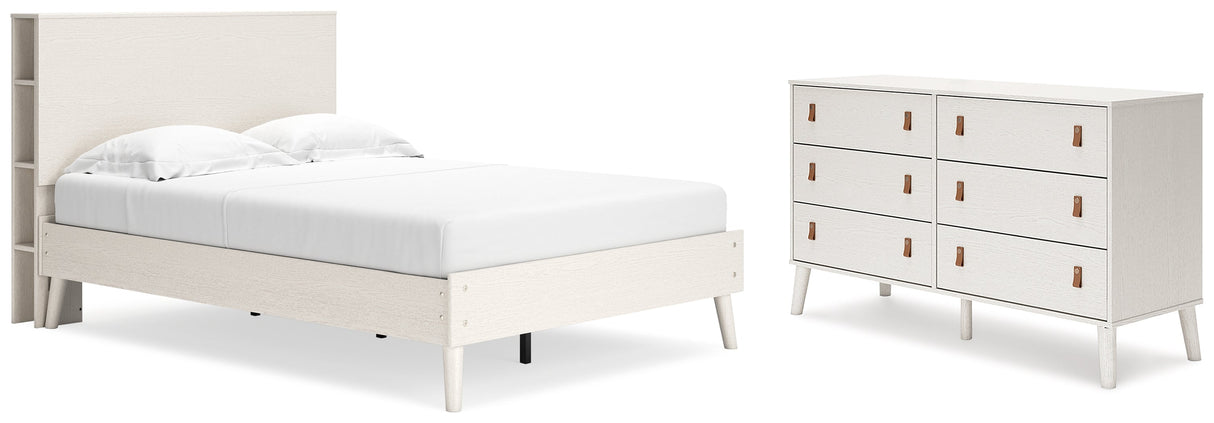 Aprilyn Full Bookcase Bed with Dresser in White