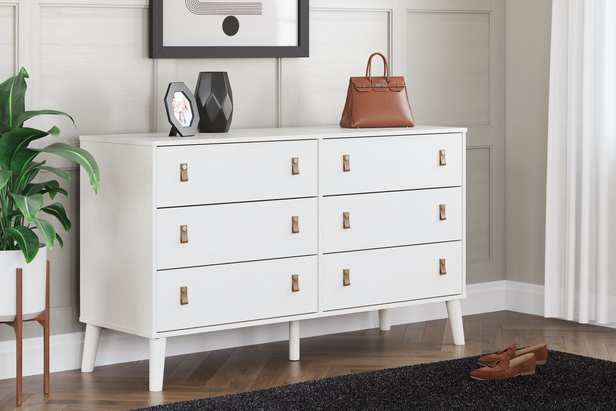 Aprilyn Full Bookcase Headboard with Dresser and 2 Nightstands in White