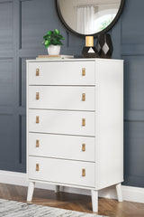 Aprilyn Full Bookcase Headboard with Dresser, Chest and 2 Nightstands in White