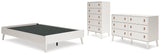 Aprilyn Full Platform Bed with Dresser and Chest in White