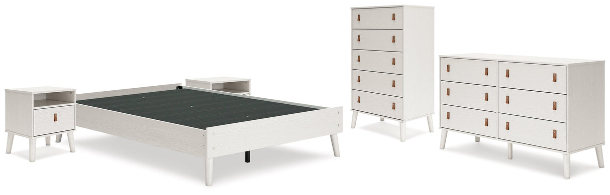 Aprilyn Full Platform Bed with Dresser, Chest and 2 Nightstands in White