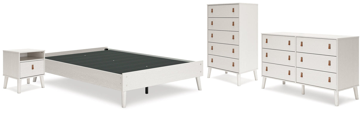 Aprilyn Full Platform Bed with Dresser, Chest and Nightstand in White