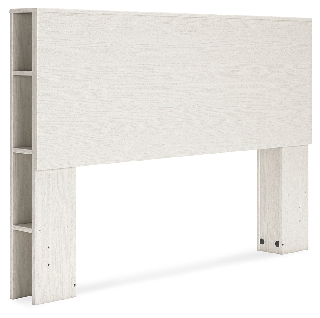 Aprilyn Queen Bookcase Headboard with Dresser and 2 Nightstands in White