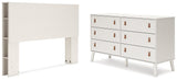 Aprilyn Queen Bookcase Headboard with Dresser in White