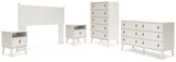 Aprilyn Queen Panel Headboard with Dresser, Chest and 2 Nightstands in White