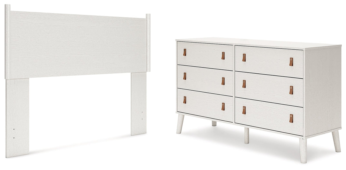 Aprilyn Queen Panel Headboard with Dresser in White