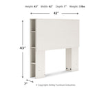 Aprilyn Twin Bookcase Headboard with Dresser and 2 Nightstands in White