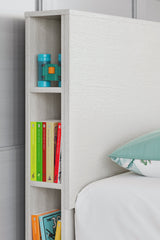 Aprilyn Twin Bookcase Headboard with Dresser in White