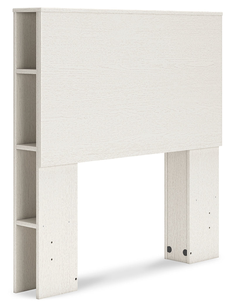 Aprilyn Twin Bookcase Headboard with Dresser in White