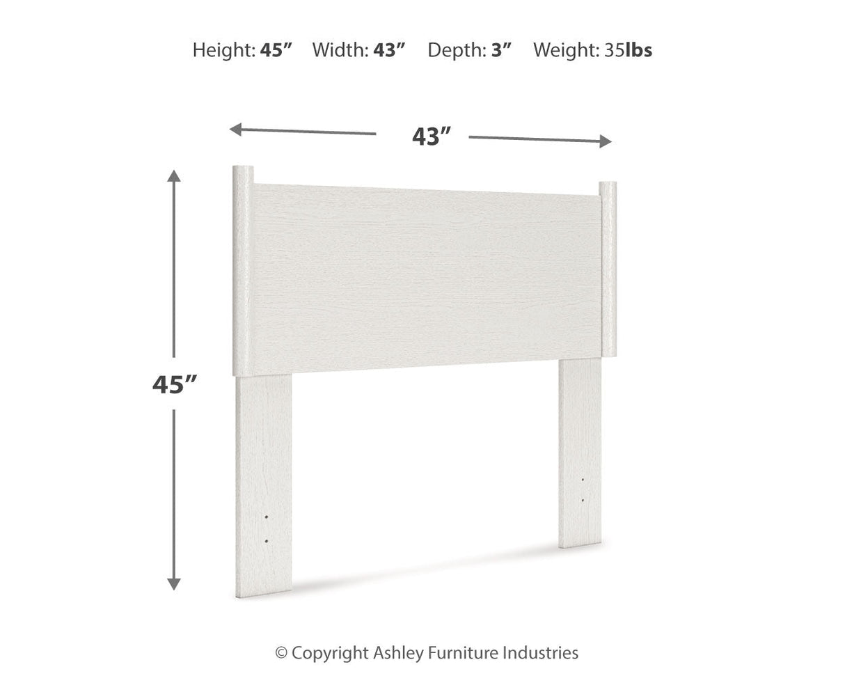 Aprilyn Twin Panel Headboard with Dresser and 2 Nightstands in White