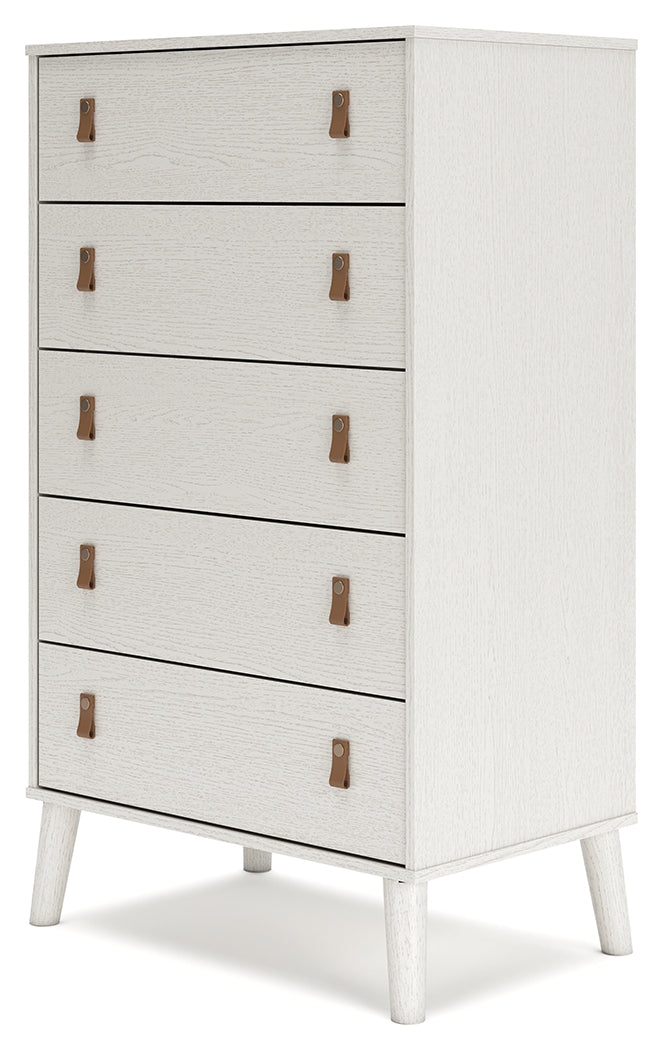 Aprilyn Twin Panel Headboard with Dresser and Chest in White