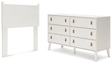 Aprilyn Twin Panel Headboard with Dresser in White