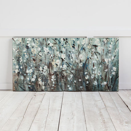 White Blooms with Navy II (MC) by Mercana Studio a Hand Embellished Textured Canvas by Mercana at Eve Furniture