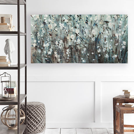 White Blooms with Navy II (MC) by Mercana Studio a Hand Embellished Textured Canvas by Mercana at Eve Furniture