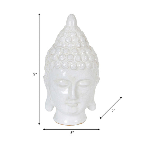 White Ceramic Buddha Head