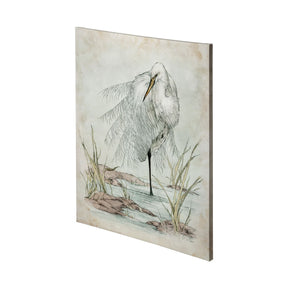 White Egret by Mercana Studio a Hand Embellished Textured Canvas by Mercana at Eve Furniture