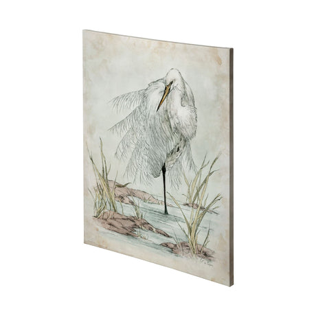 White Egret by Mercana Studio a Hand Embellished Textured Canvas by Mercana at Eve Furniture