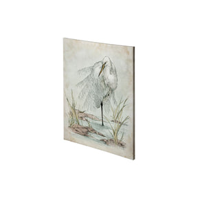 White Egret by Mercana Studio a Hand Embellished Textured Canvas by Mercana at Eve Furniture