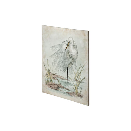 White Egret by Mercana Studio a Hand Embellished Textured Canvas by Mercana at Eve Furniture