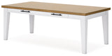 Ashbryn Dining Table and 2 Chairs and Bench in White/Natural