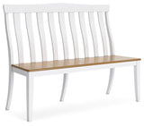 Ashbryn Dining Table and 2 Chairs and Bench in White/Natural