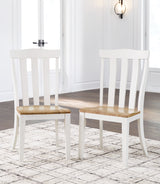 Ashbryn Dining Table and 2 Chairs and Bench in White/Natural