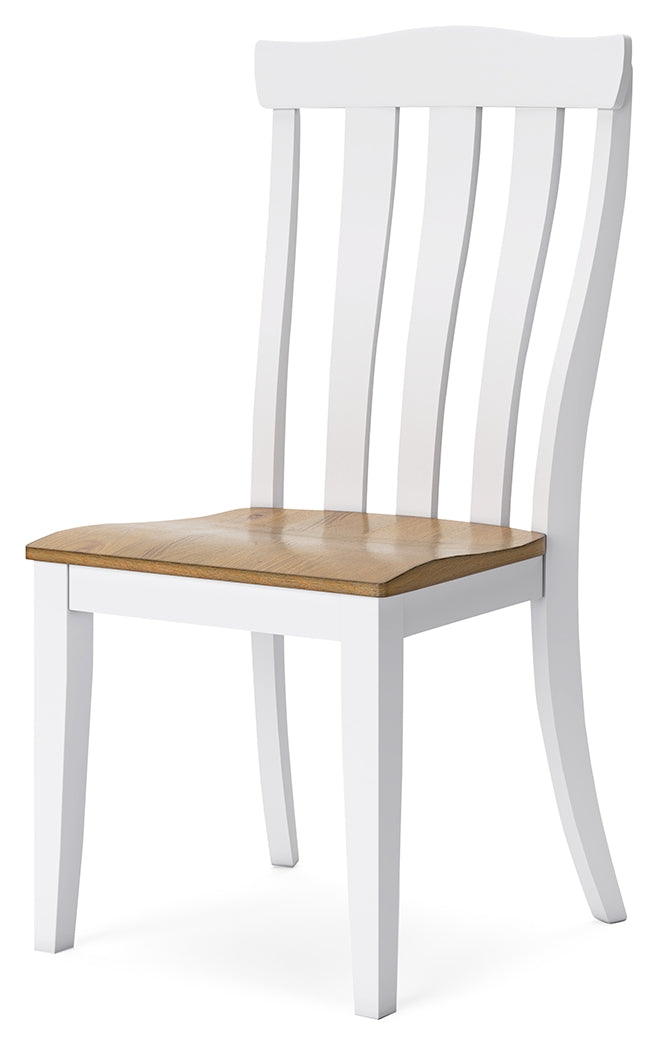 Ashbryn Dining Table and 2 Chairs and Bench in White/Natural